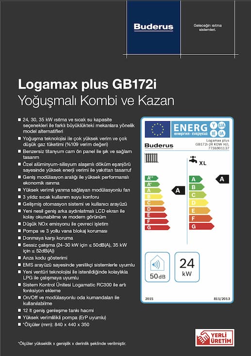 buderus kombi fiyatları gb172