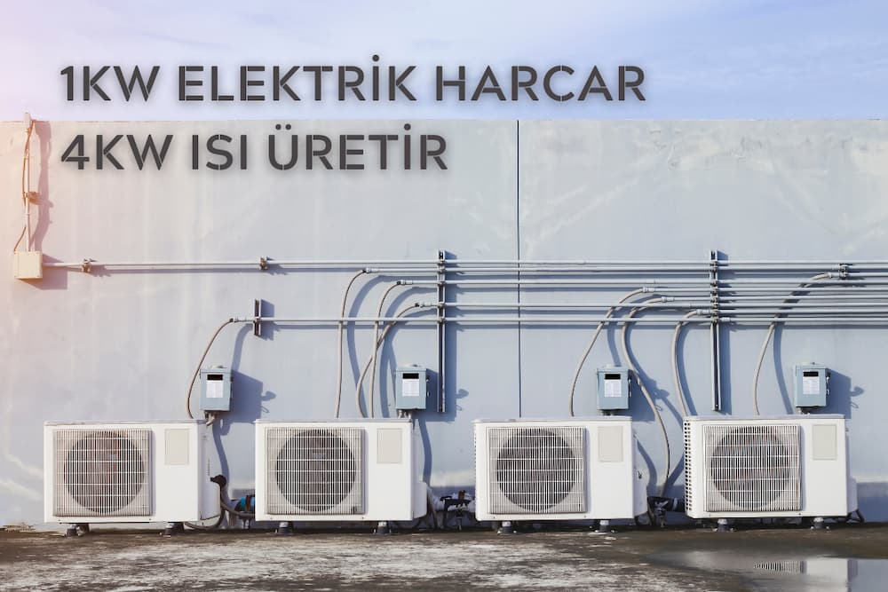 1kw elektrik harcar 4 kw ısı üretir